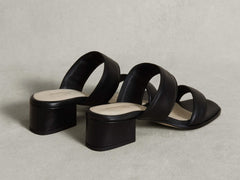 Plume Hi Sandal in Black Nappa