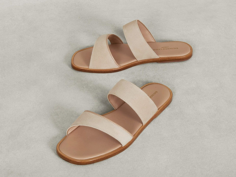 Plume Sandal in Albâtre Luxe Suede and Nappa