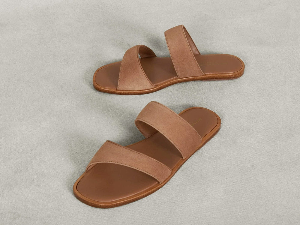 Plume Sandal in Alezan Luxe Suede and Nappa