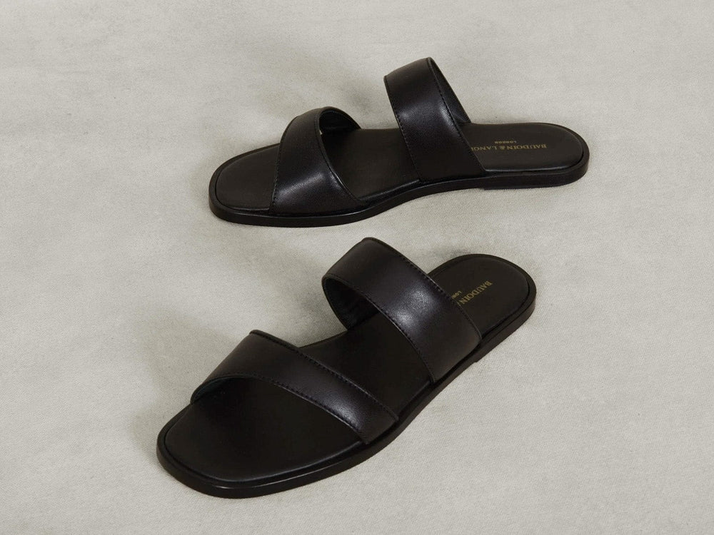 Plume Sandal in Black Nappa