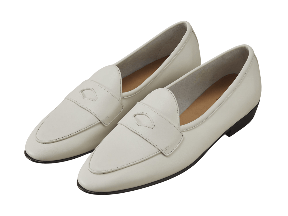 Sagan Classic Ginkgo Loafers in Blanc Cassè Drape Calf
