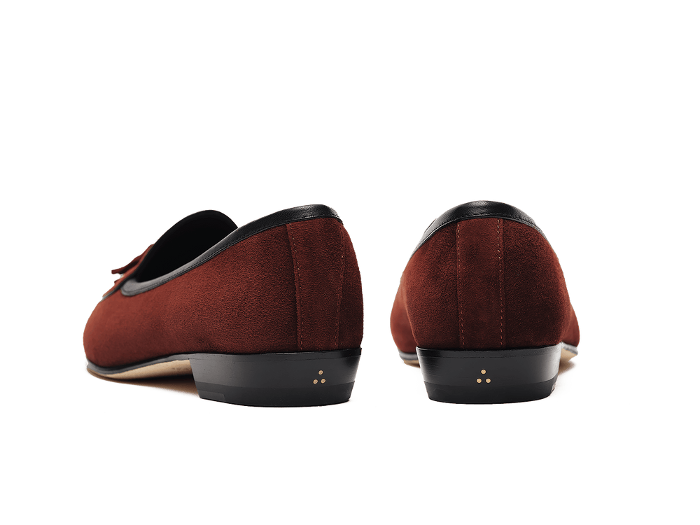 Sagan Tassel Loafers in Macassar Brown Suede