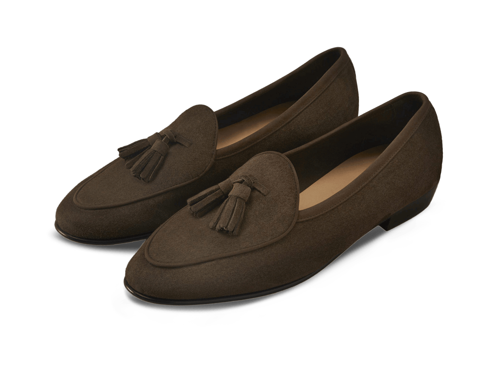 Sagan Classic Tassel Loafers in Olivine Green Asteria Suede