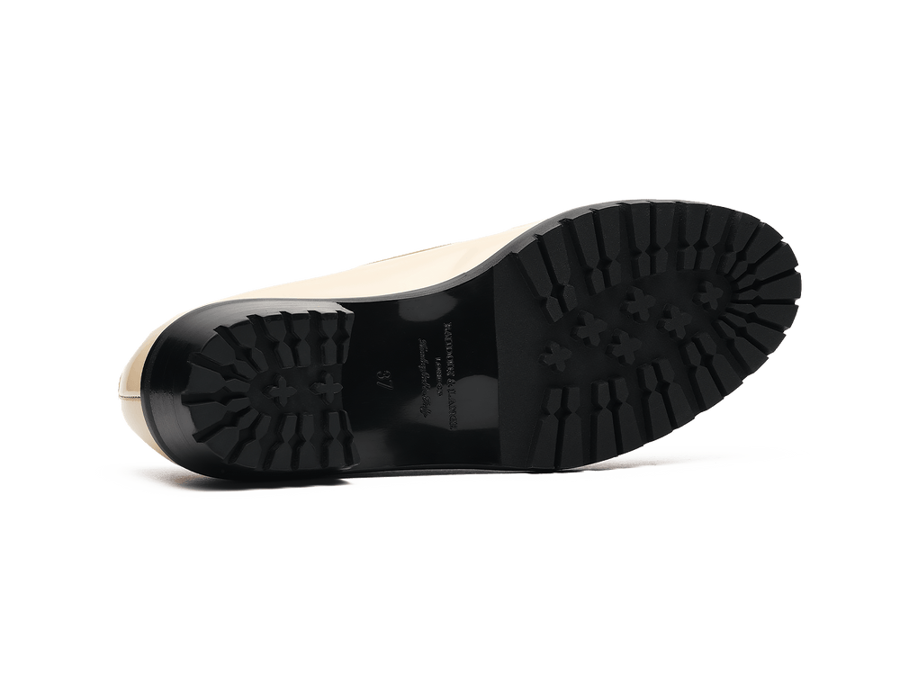 Sagan Ginkgo Loafers in Perla Nude Soft Patent Leather