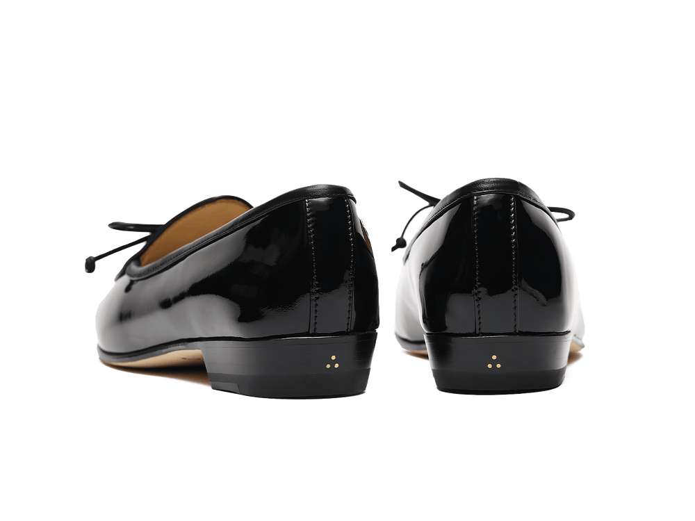 Sagan String Loafers in Black Soft Patent