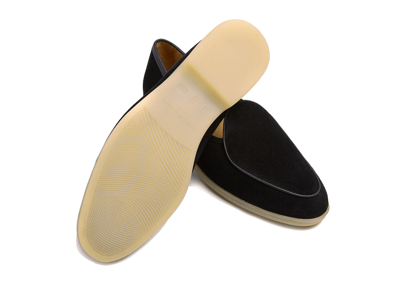 Stride Loafers in Black Glove Suede Natural Sole