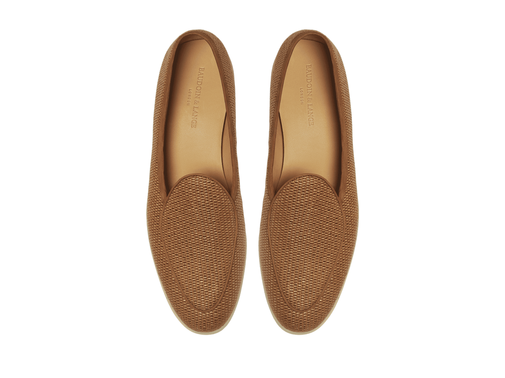 Stride Loafers in Honey Raffia with Natural Sole