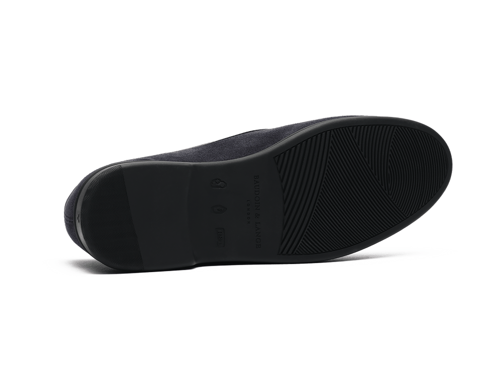 Stride Loafers in Midnight Navy Haptic Suede with Dark Sole