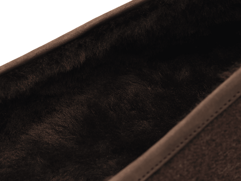 Stride Loafers in Smoked Brown Flannel with Shearling Lining