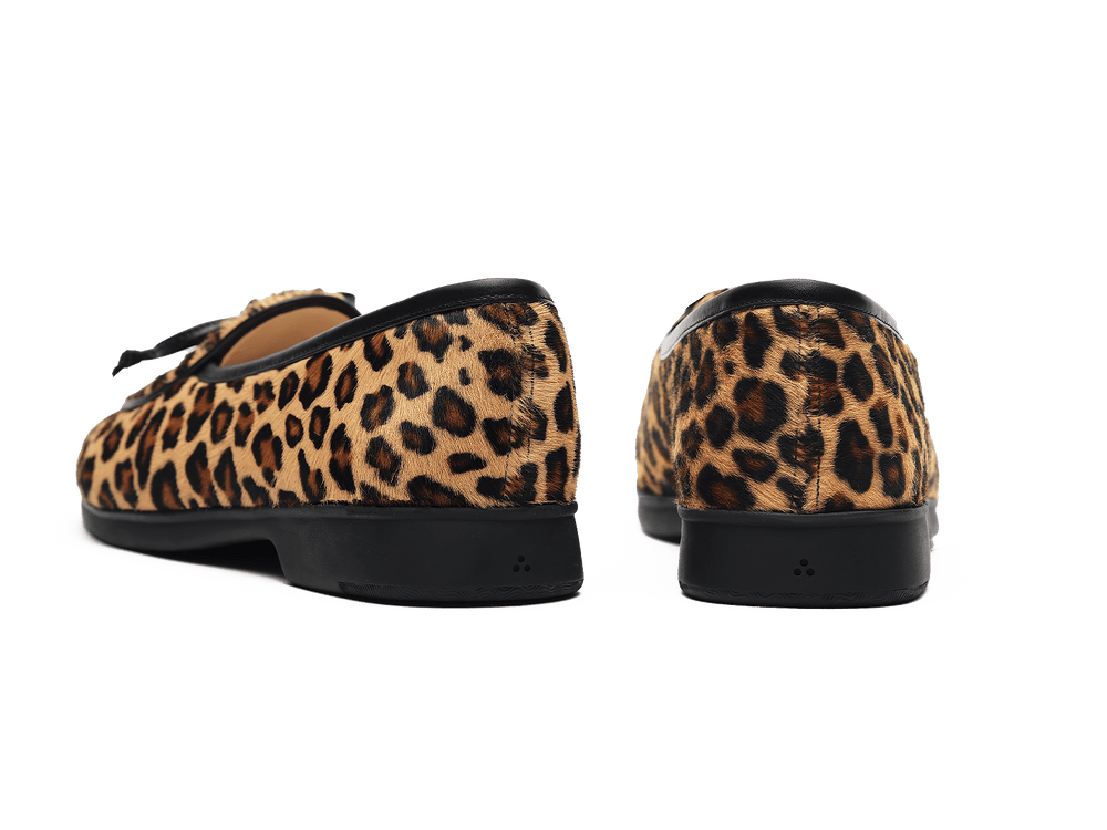 Stride String Loafers in Leopard Print Calf Hair