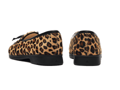 Stride String Loafers in Leopard Print Calf Hair