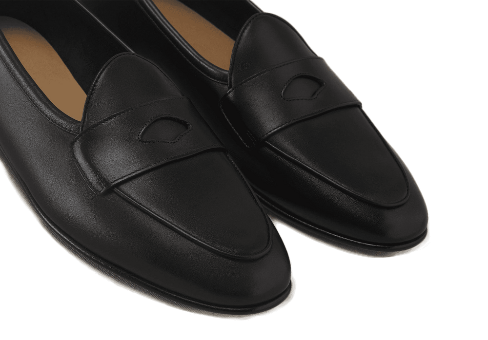 サガン・クラシック・イチョウ・ローファー(ブラック)ドレープカーフ/ラバーソール