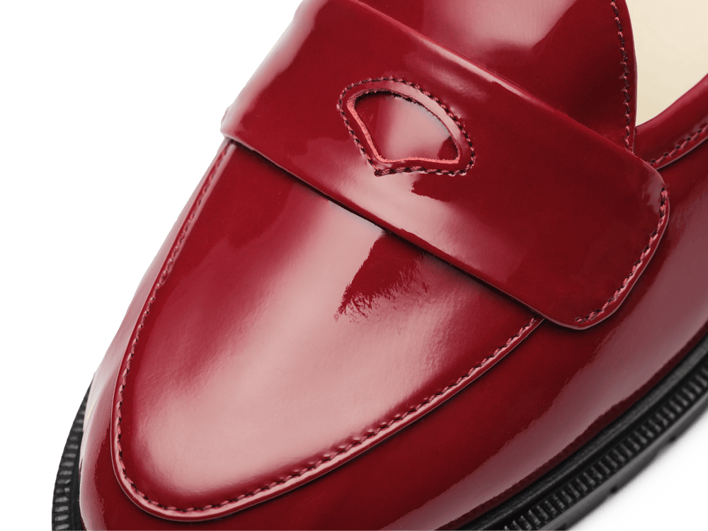 Sagan Ginkgo Loafers in Garnet Patent Leather