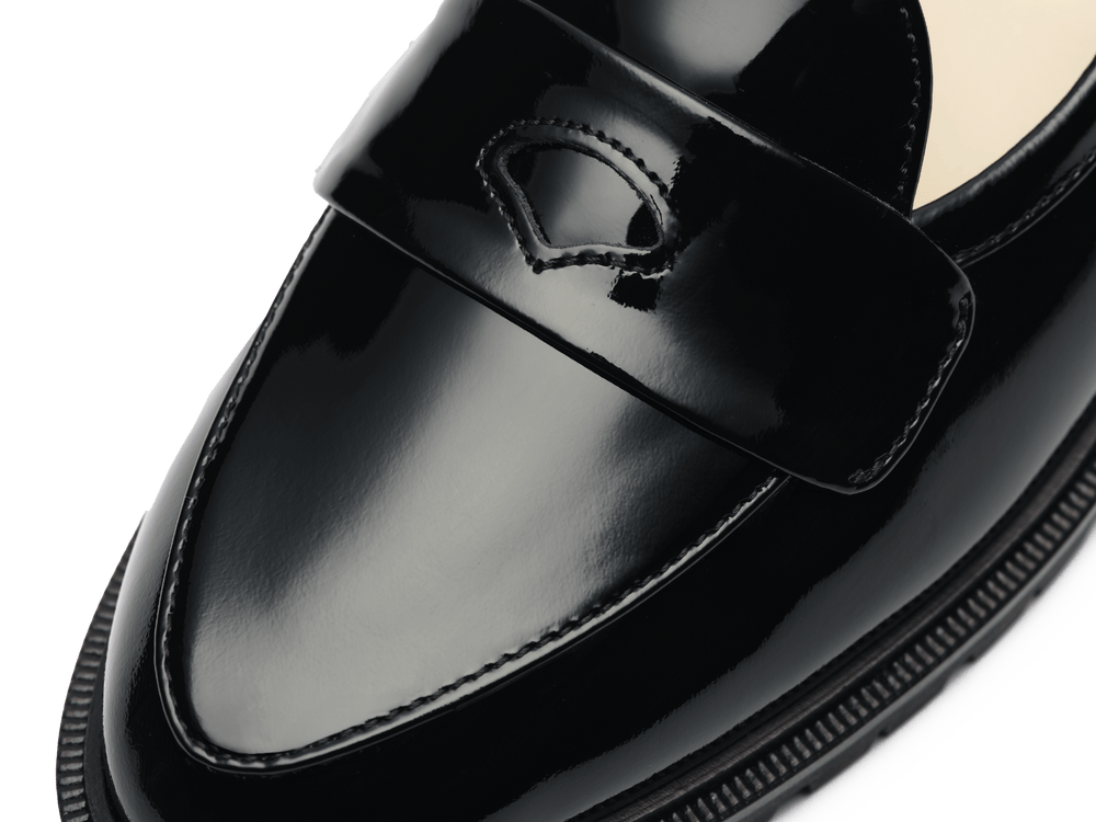 Sagan Ginkgo Loafers in Nero Soft Patent Leather
