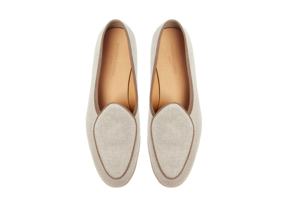 Stride Loafers in Vachette Linen with Natural Sole