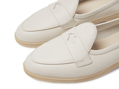 Stride Penny Loafers in Blanc Casse Moorland Calf with Natural Sole