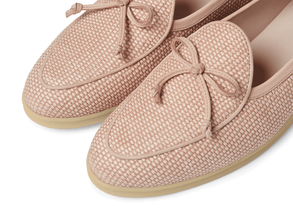 Stride String Loafers in Angel Powder Raffia with Natural Sole