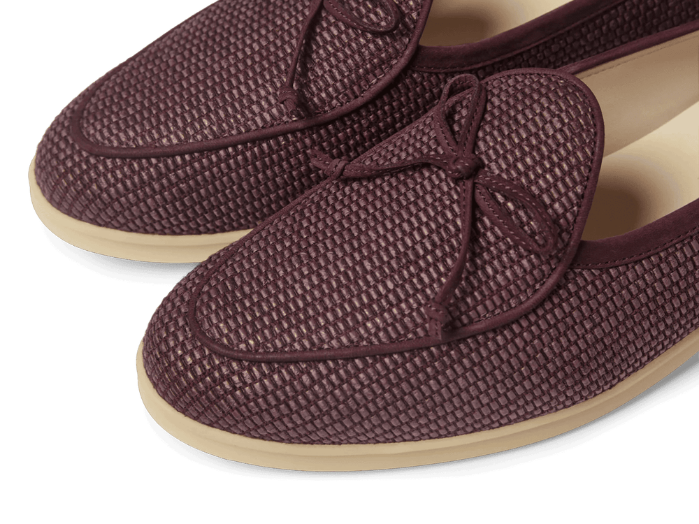 Stride String Loafers in Mauveine Purple Raffia with Natural Sole