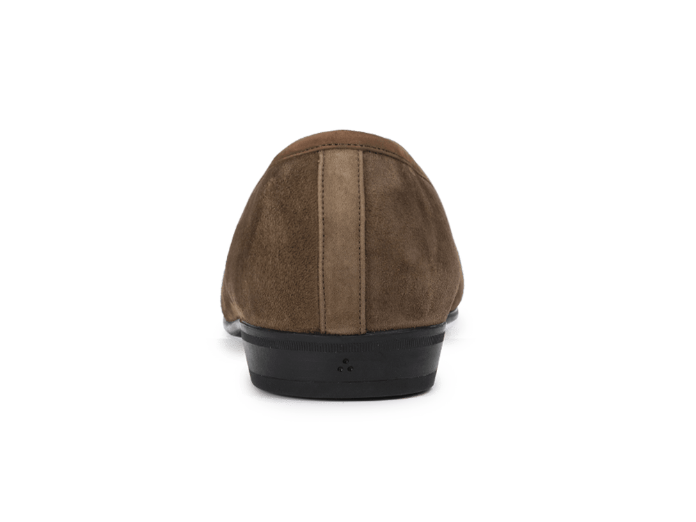 Sagan Rubber Tassel Loafers in Olivine Green Asteria Suede