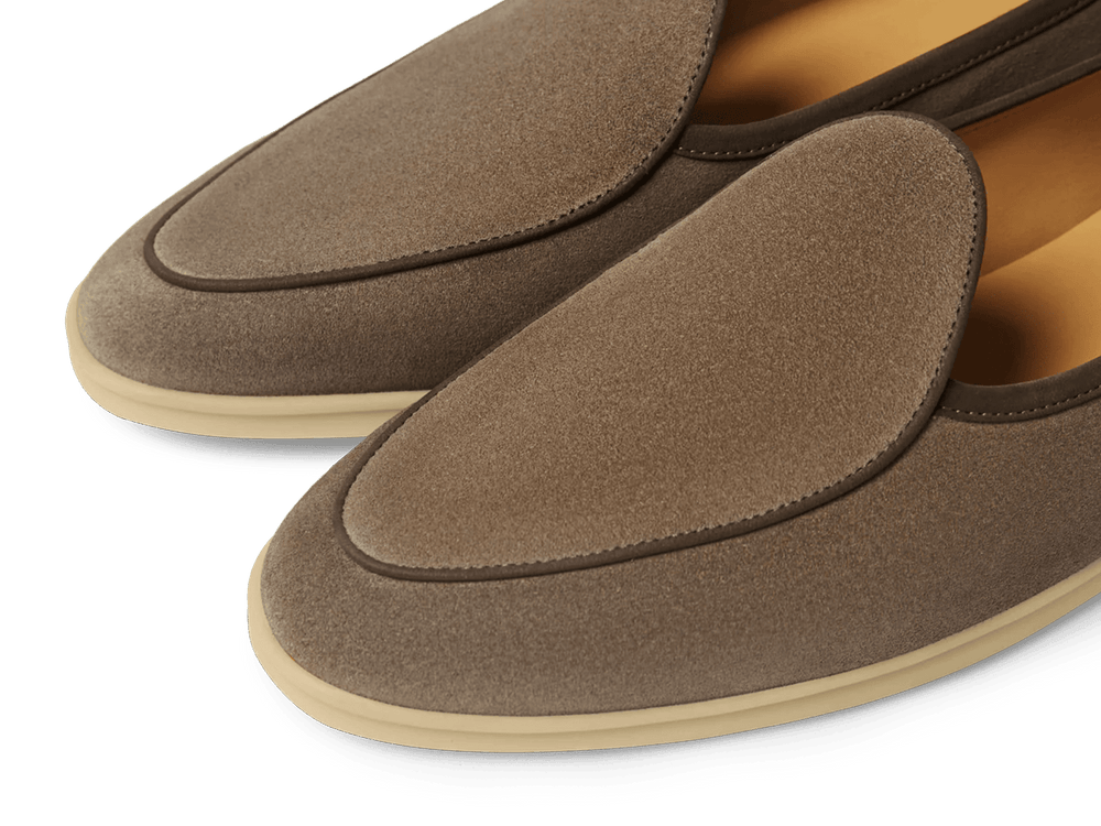 Stride Loafers in Fiji Grey Glove Suede with Natural Sole