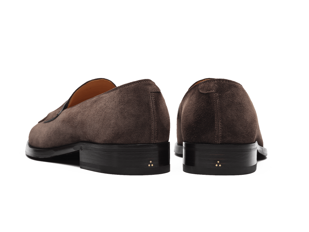 Berkeley Penny Loafers in Dark Brown Suede