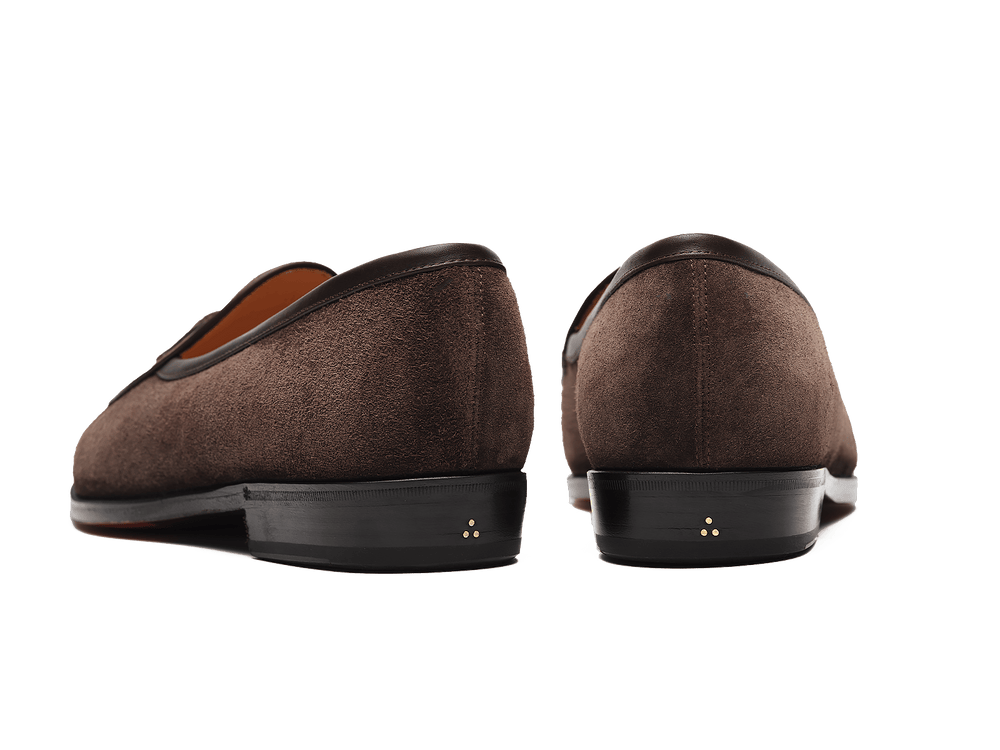 Grand Conti Tassel Loafers in Dark Brown Shield Suede