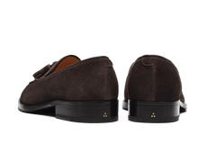 Hertford Tassel Loafers in Dark Brown Suede
