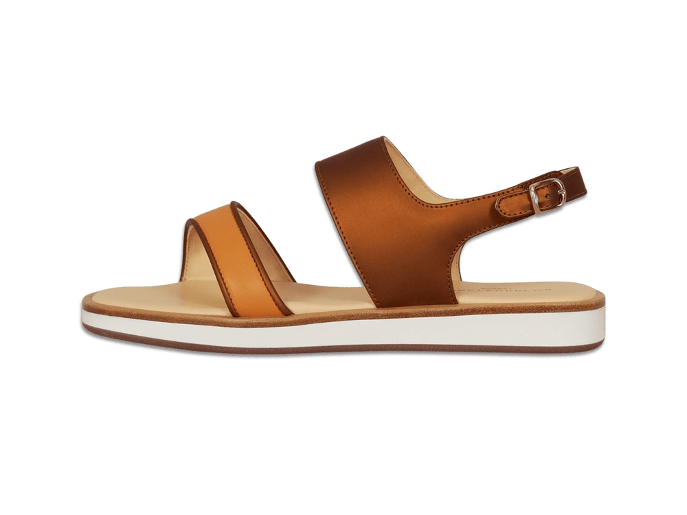 Nuage Sandal in Orange Matt Calf and Copper Translucent Kidskin