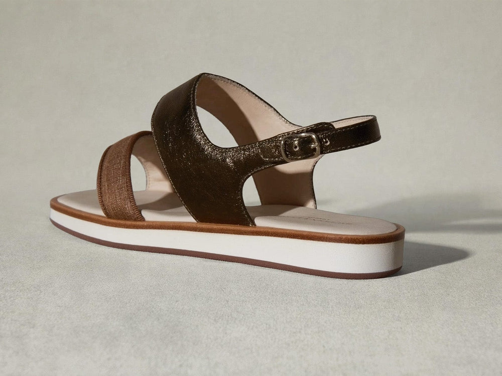 Nuage Sandal in Sirocco Silk and Metal Nappa