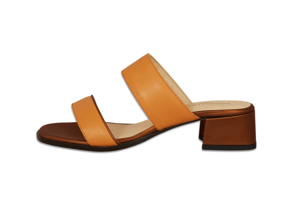 Plume Hi Sandal in Orange Matt Calf and Copper Translucent Kidskin