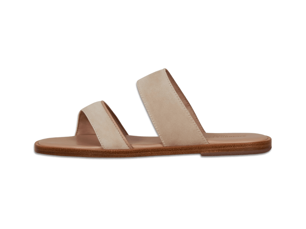 Plume Sandal in Albâtre Luxe Suede and Nappa