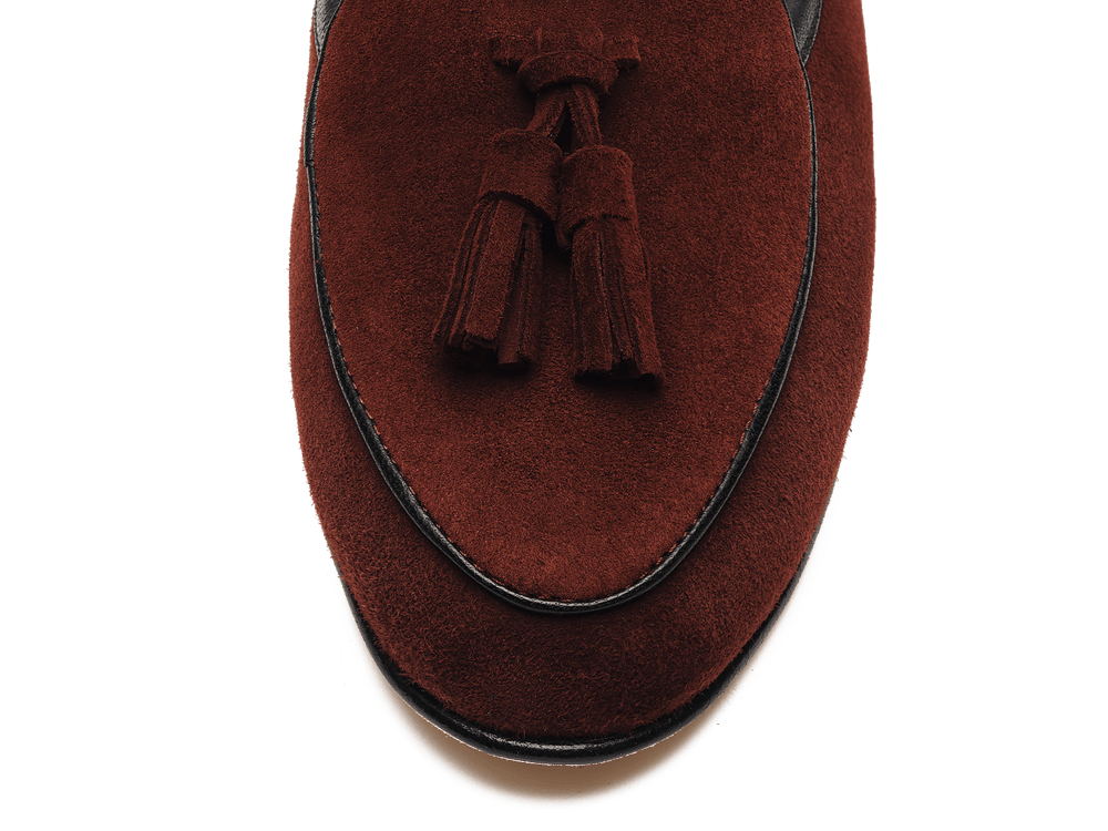 Sagan Tassel Loafers in Macassar Brown Suede