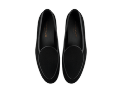 Stride Loafers in Black Glove Suede Dark Sole