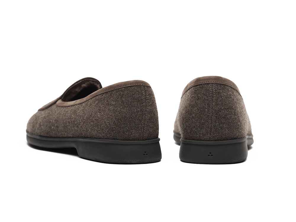 Stride Loafers in Grisaille Flannel with Shearling Lining