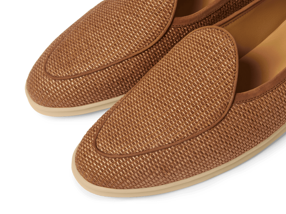 Stride Loafers in Honey Raffia with Natural Sole