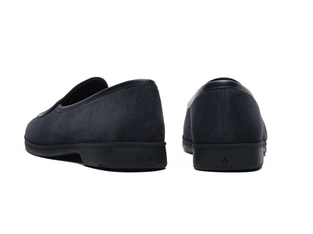 Stride Loafers in Midnight Navy Haptic Suede with Dark Sole