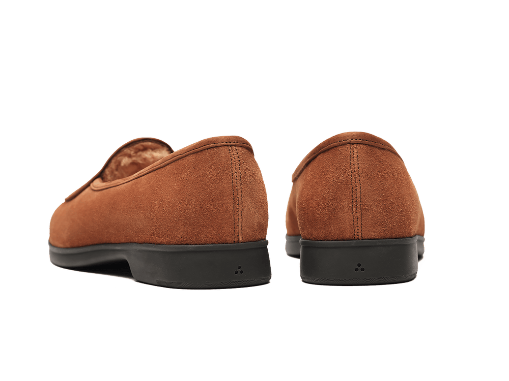 Stride Loafers in Moyen Brown Suede with Shearling Lining