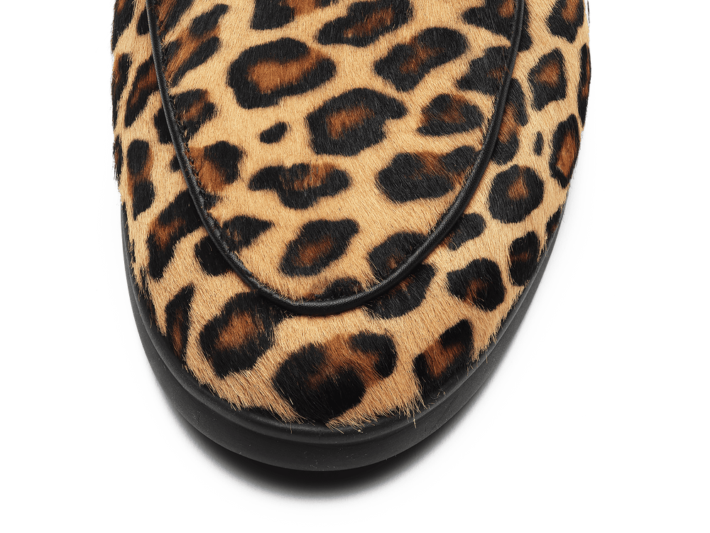 Stride String Loafers in Leopard Print Calf Hair