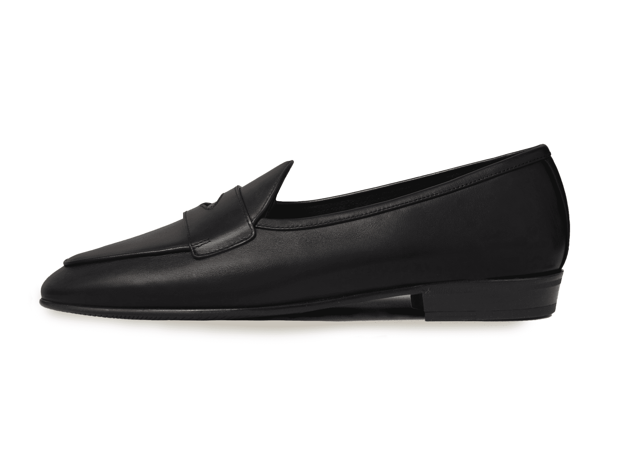 Sagan Rubber Ginkgo Loafers in Black Drape Calf
