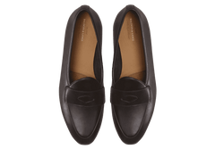 Sagan Rubber Ginkgo Loafers in Dark Brown Drape Calf