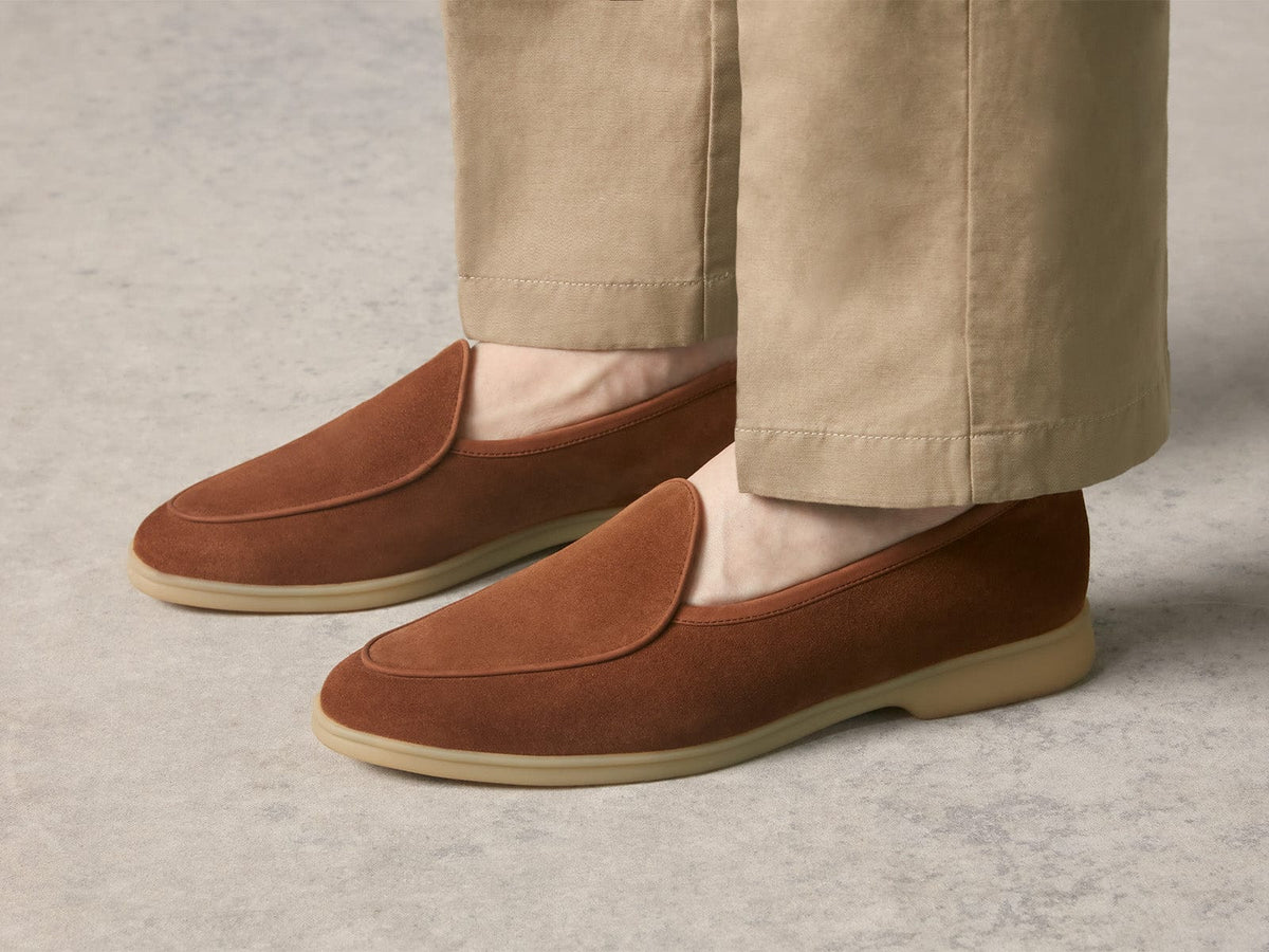 Stride Loafers in Cork Brown Glove Suede with Natural Sole