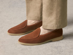 Stride Loafers in Cork Brown Glove Suede with Natural Sole