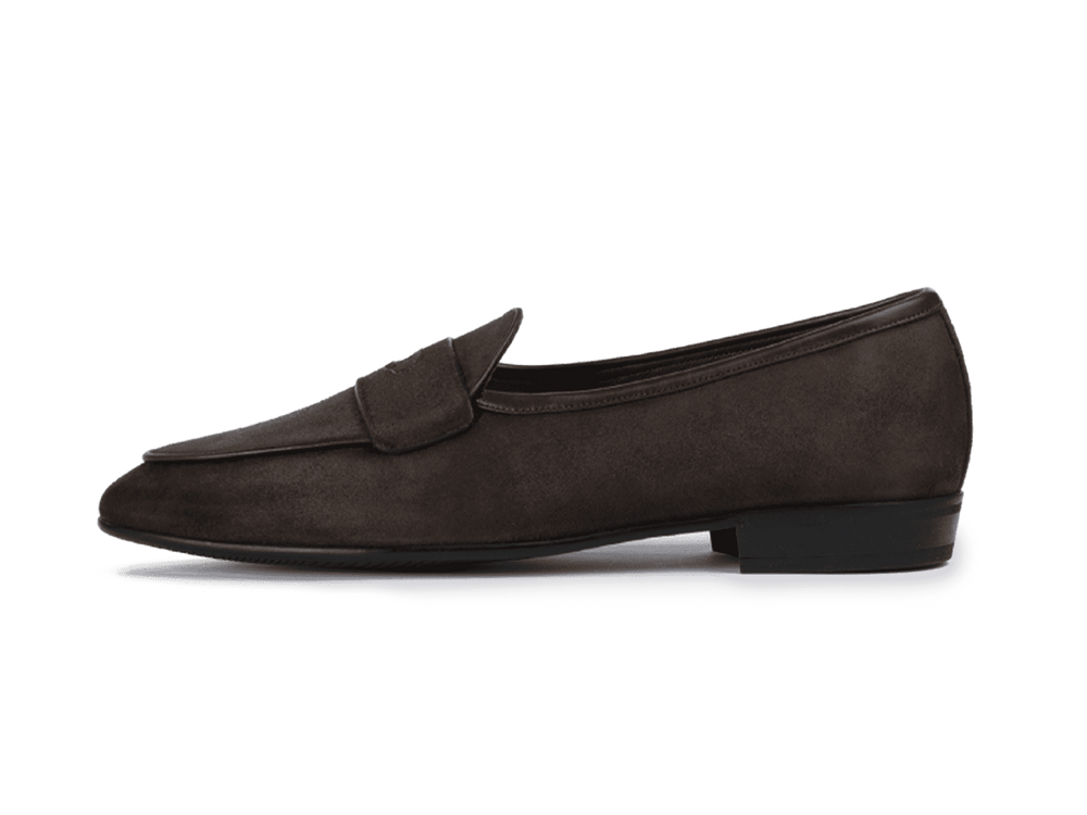Sagan Ginkgo Loafers in Lusitanias Dark Brown Asteria Suede