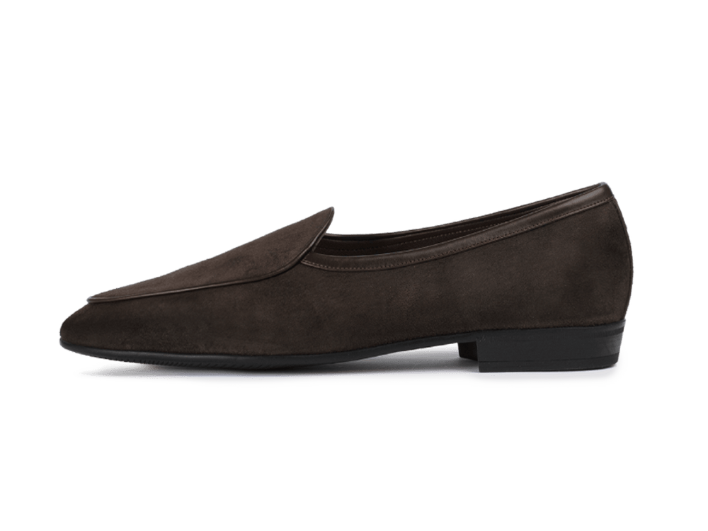 Sagan Rubber Loafers in Lusitanias Dark Brown Asteria Suede