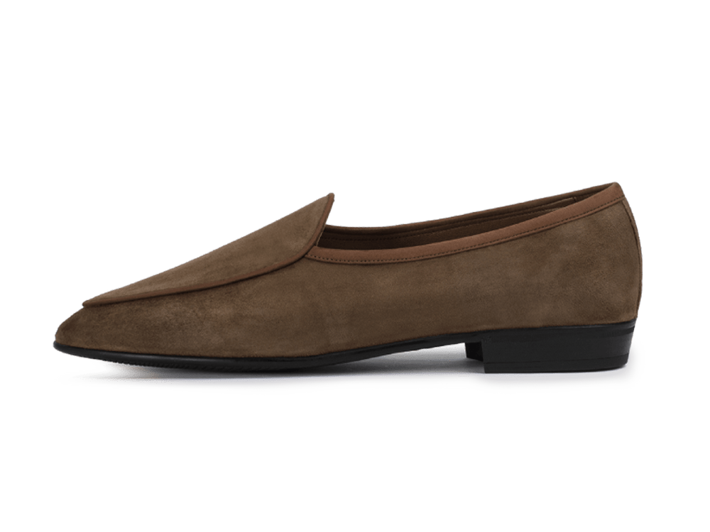 Sagan Rubber Loafers in Olivine Green Asteria Suede