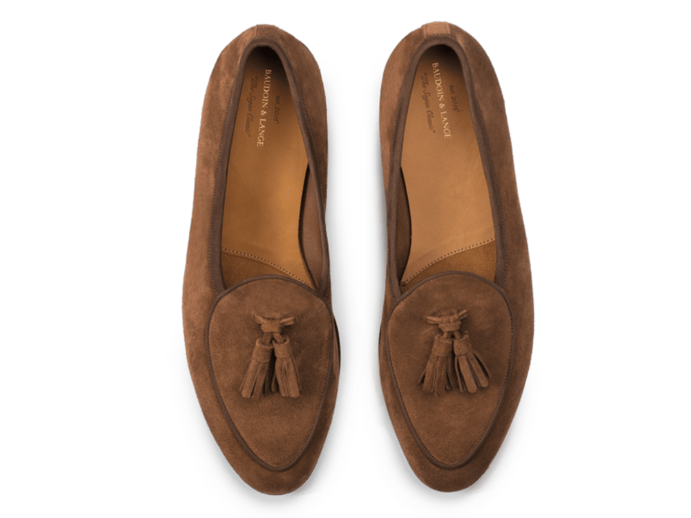 Sagan Classic Tassel Loafers in Moyen Brown Asteria Suede