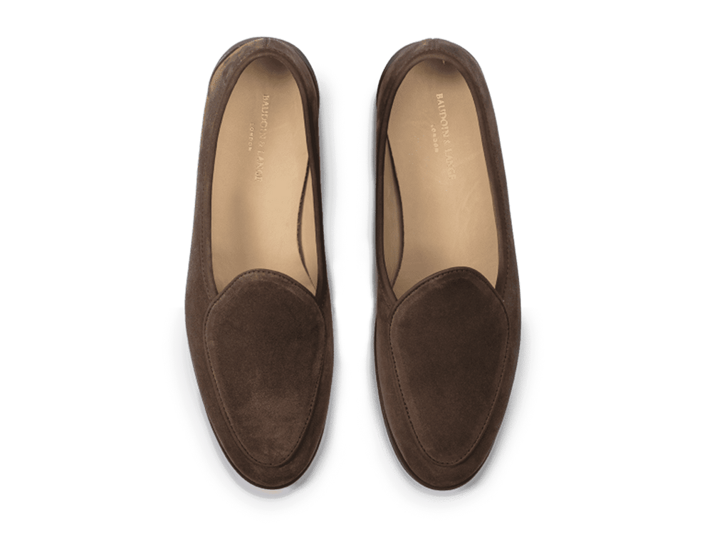 Stride Loafers in Deep Taupe Suede Dark Sole