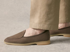 Stride Loafers in Fiji Taupe Glove Suede with Natural Sole