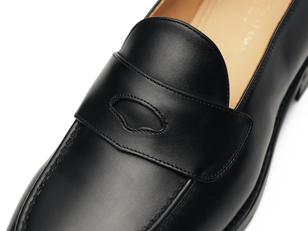 Berkeley Penny Loafers in Black Calf