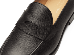 Berkeley Penny Loafers in Dark Brown Hatch Grain Calf